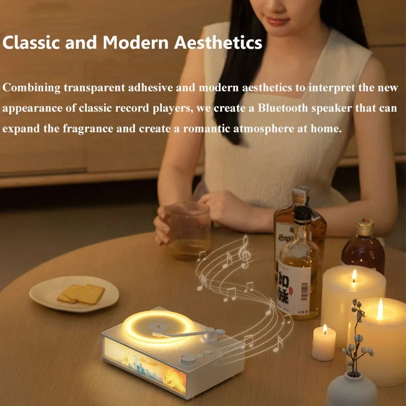 Vintage Design & LED-Stimmungsbeleuchtung Kabelloser Aromatherapie-Lautsprecher | Brehn