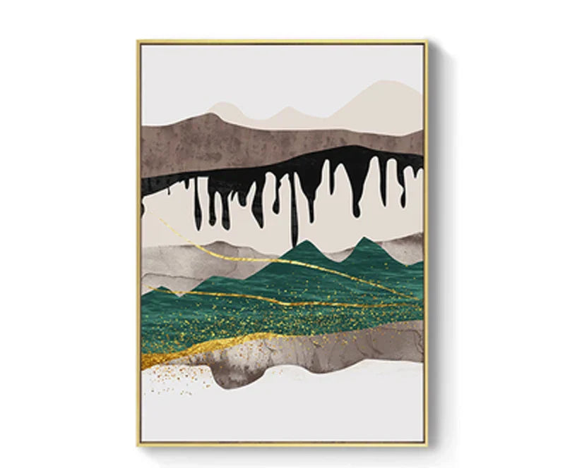 Abstrakte Berglandschaft Wandkunst Fein Kunst Leinwanddrucke Bilder für modernes Apartment Wohnzimmer Schlafzimmer Hotelzimmer Kunst Dekor | Brehn