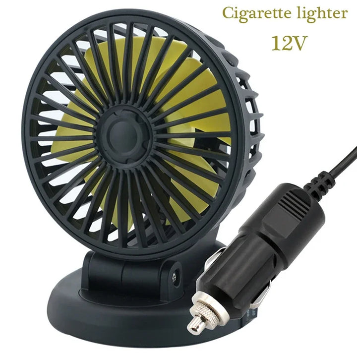 Brehn | Ventoro Auto-Ventilator 12V/24V/5V | USB oder Zigarettenanzünder | Drehbar & Kompakt | Für PKW, LKW, SUV, Wohnmobil & Büro