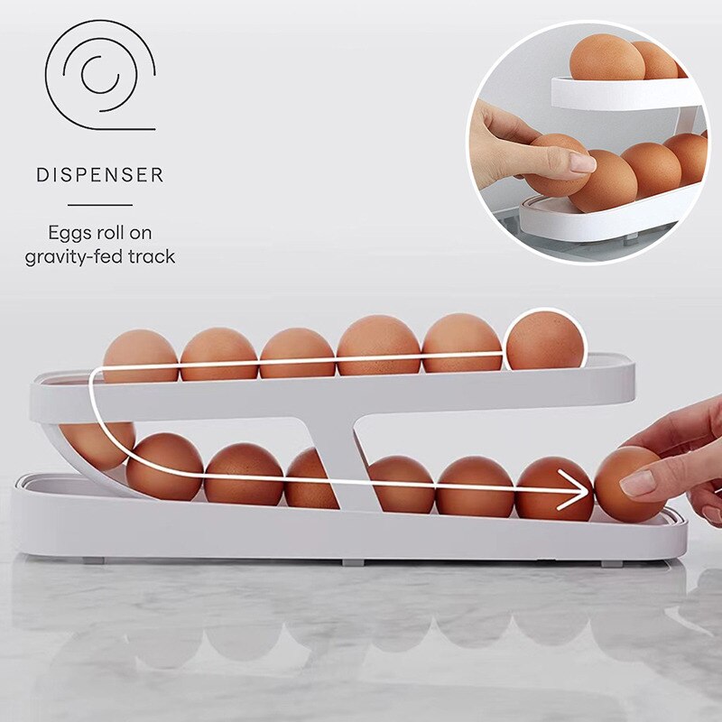 VIvolux | Automatischer Eierrollen Halter Organisator Gestell