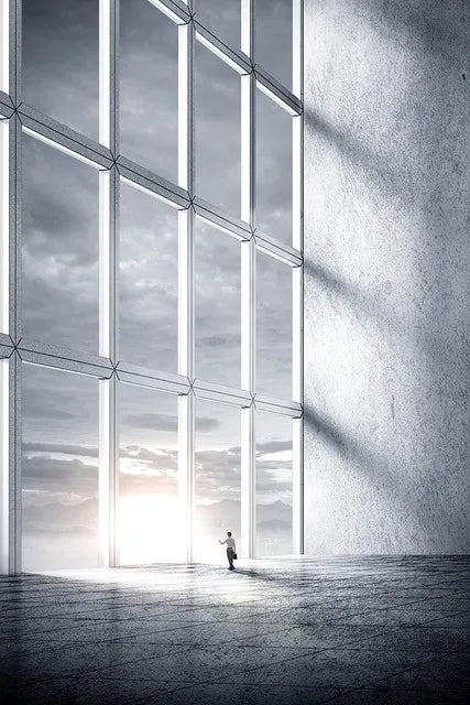 Moderne geometrische architektonische Landschaften Wandkunst Fine Art Leinwanddrucke Bilder für Studio, Home Office, Eingangsbereich Inspirierende Kunstdeko | Brehn