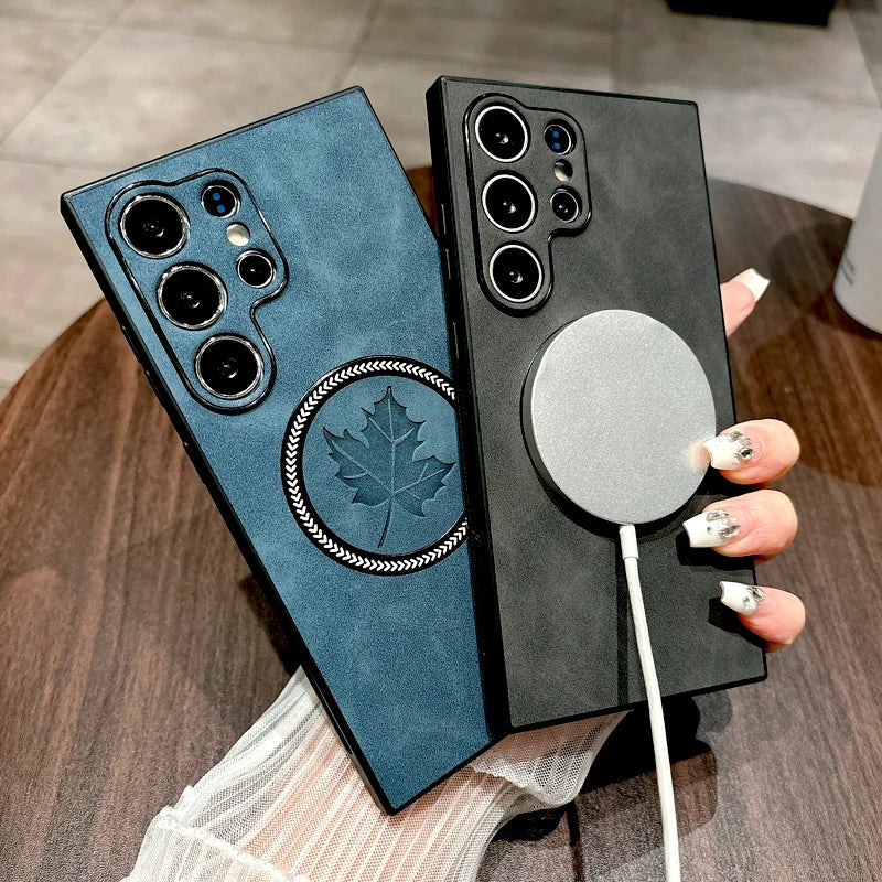 BowLift | Leather Samsung Galaxy Magnetic Wireless Charging Case