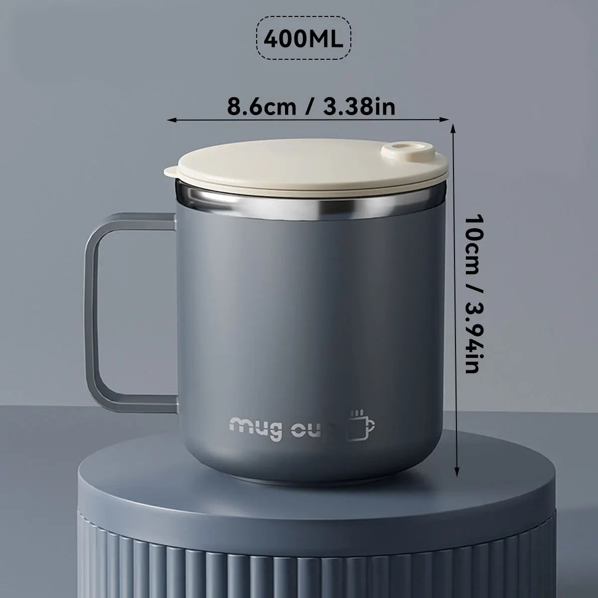 Isolierte Edelstahl Kaffeetasse mit Deckel | Brehn