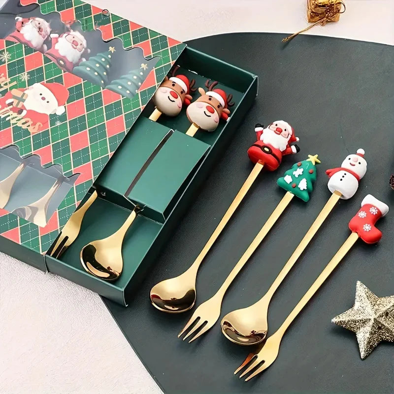 Brehn | Edelstahl Weihnachtsbesteck 4-teilige Sets