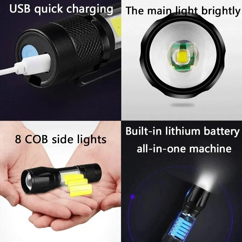 VIvolux | Mini Taktische Camping Wiederaufladbare Taschenlampe