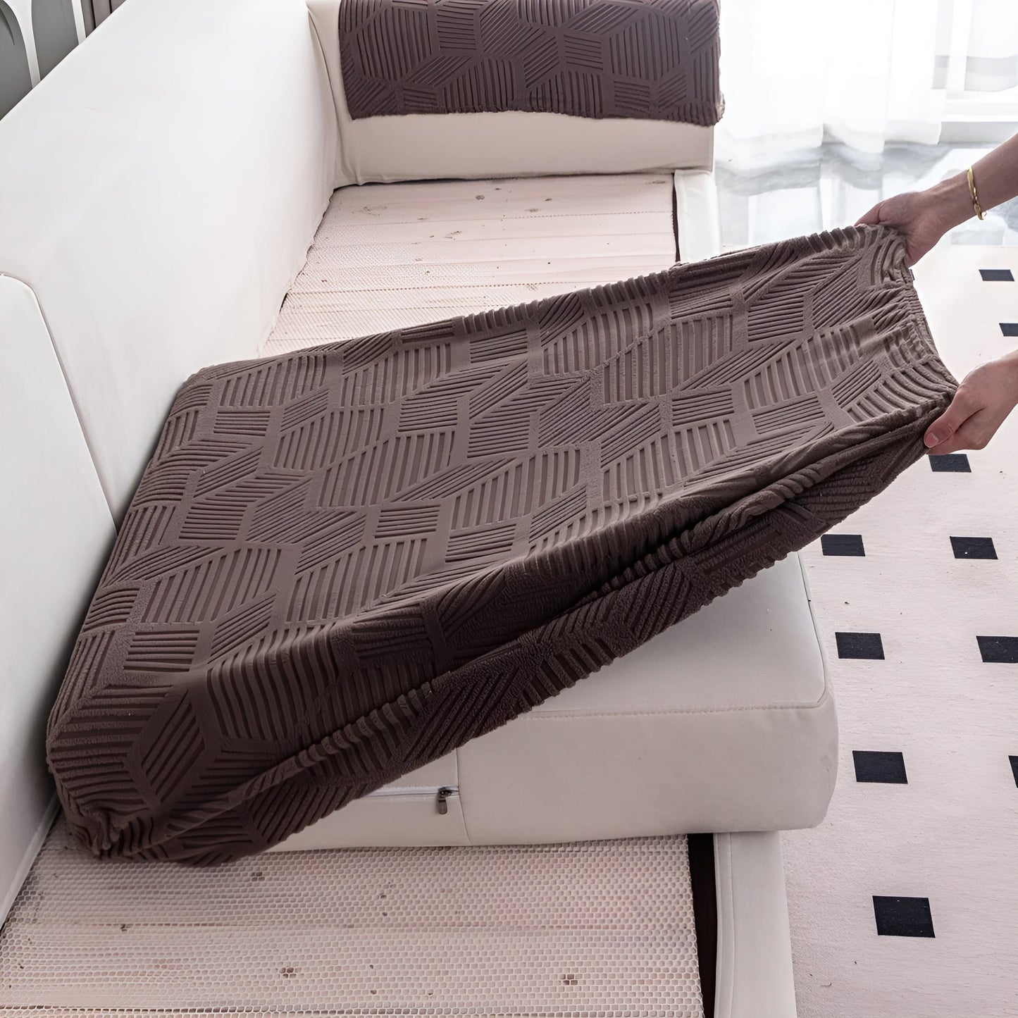 Jacquard-Sofa-Hosen mit geometrischer Patrouille - Zacht und Tierwelt | Ideal zum Schutz und für gemütliche Wohnräume