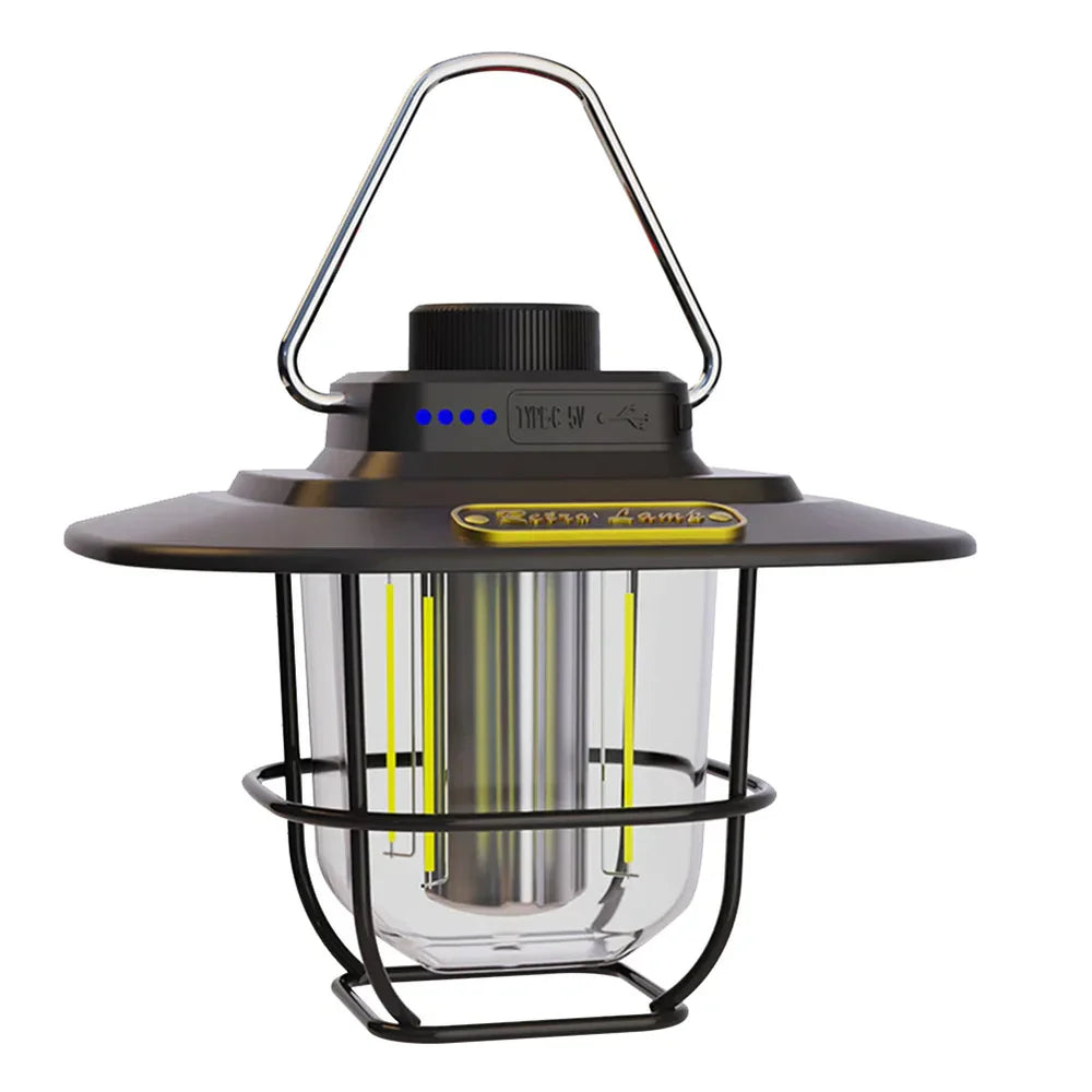 Brehn | Retro wiederaufladbare LED Campinglaterne - NostalgiaGlow
