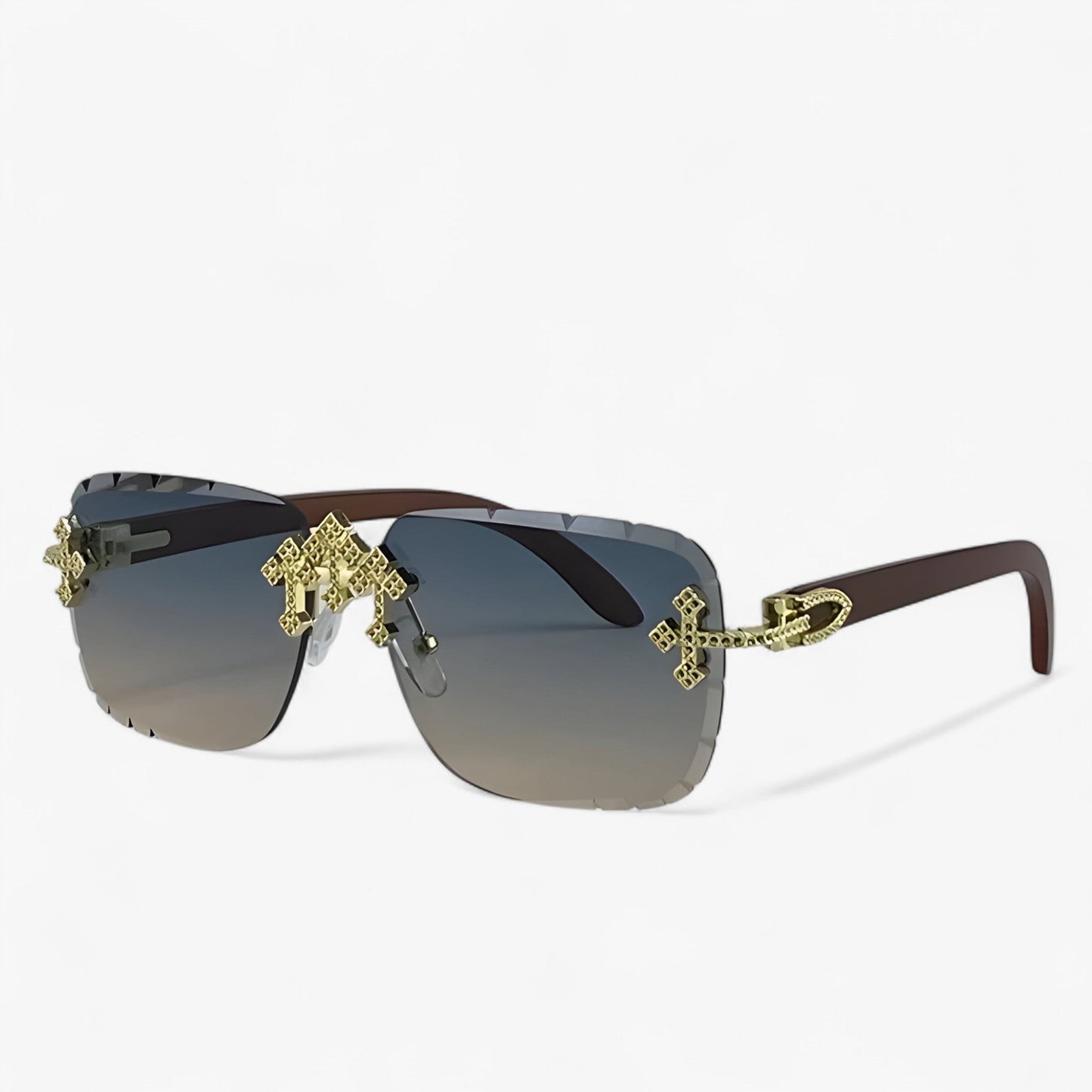 Randlose Steampunk Sonnenbrillen mit Metallakzenten – Nirex | Brehn