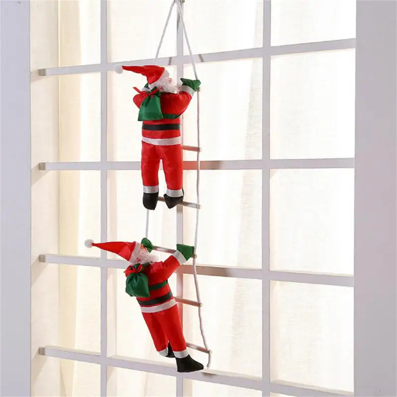 Kletternde Weihnachtsmann Dekofigur zum Aufhängen – Festliche Fensterdeko für Weihnachten, Hängende Weihnachtsdeko für Wohnzimmer und Fenster | Brehn