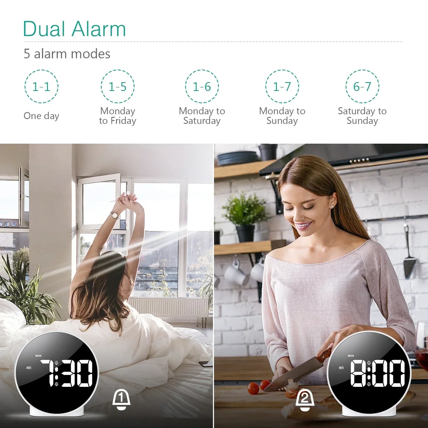 Kompakte LED Digital Tischuhr – Modernes Design mit USB-Anschluss | Brehn