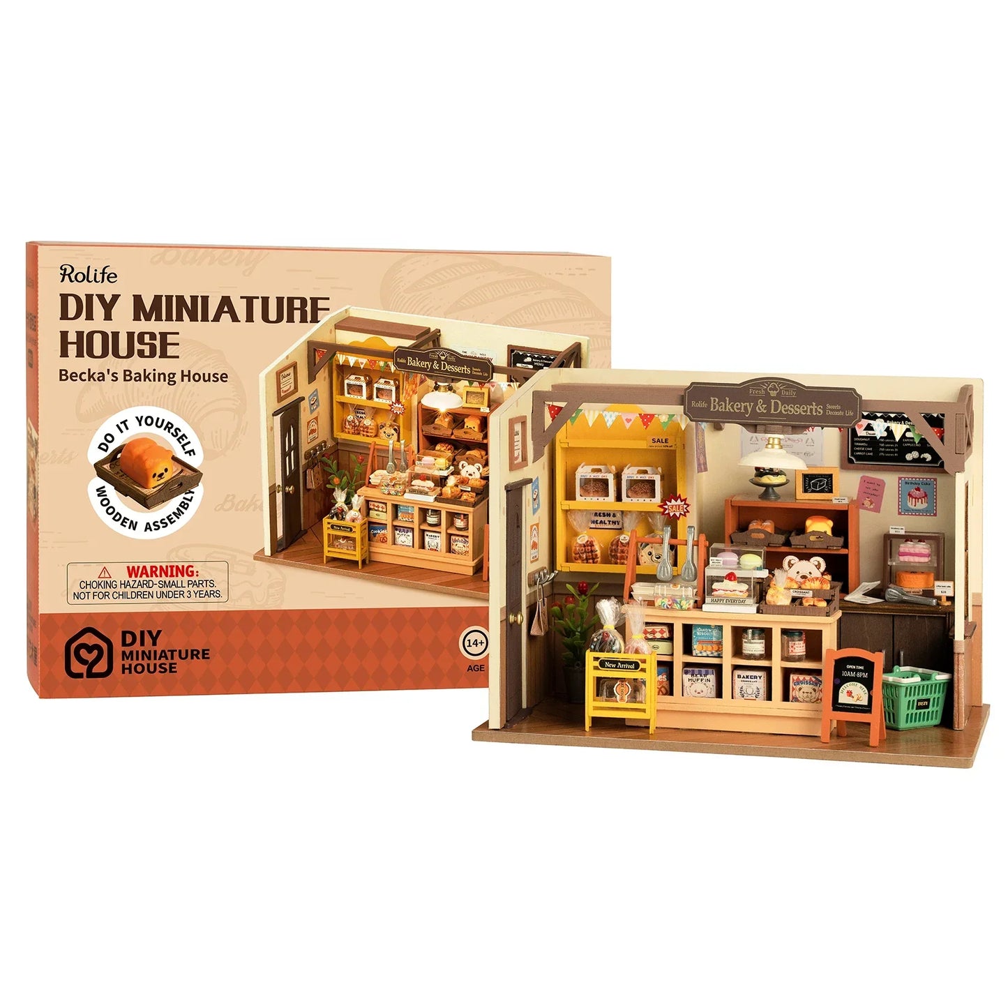 Miniatur Café Holz Zusammenbau DIY Bäckerei Set | Brehn
