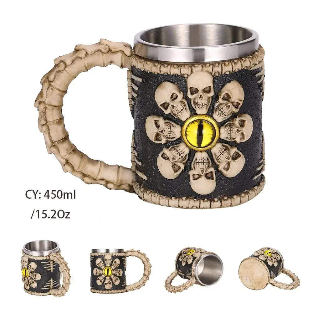 Brehn | Mittelalterlicher Drachenharz-Edelstahlbecher als Kaffeebecher oder Teebecher