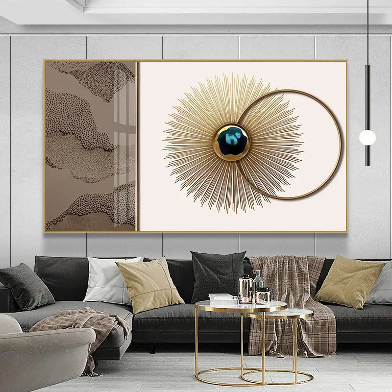 Moderne Ästhetik Abstrakte Sonne & Mond Wandkunst Feine Kunst Leinwanddrucke Bilder für luxuriöses Loft Wohnzimmer Esszimmer Lifestyle Kunst Dekor | Brehn