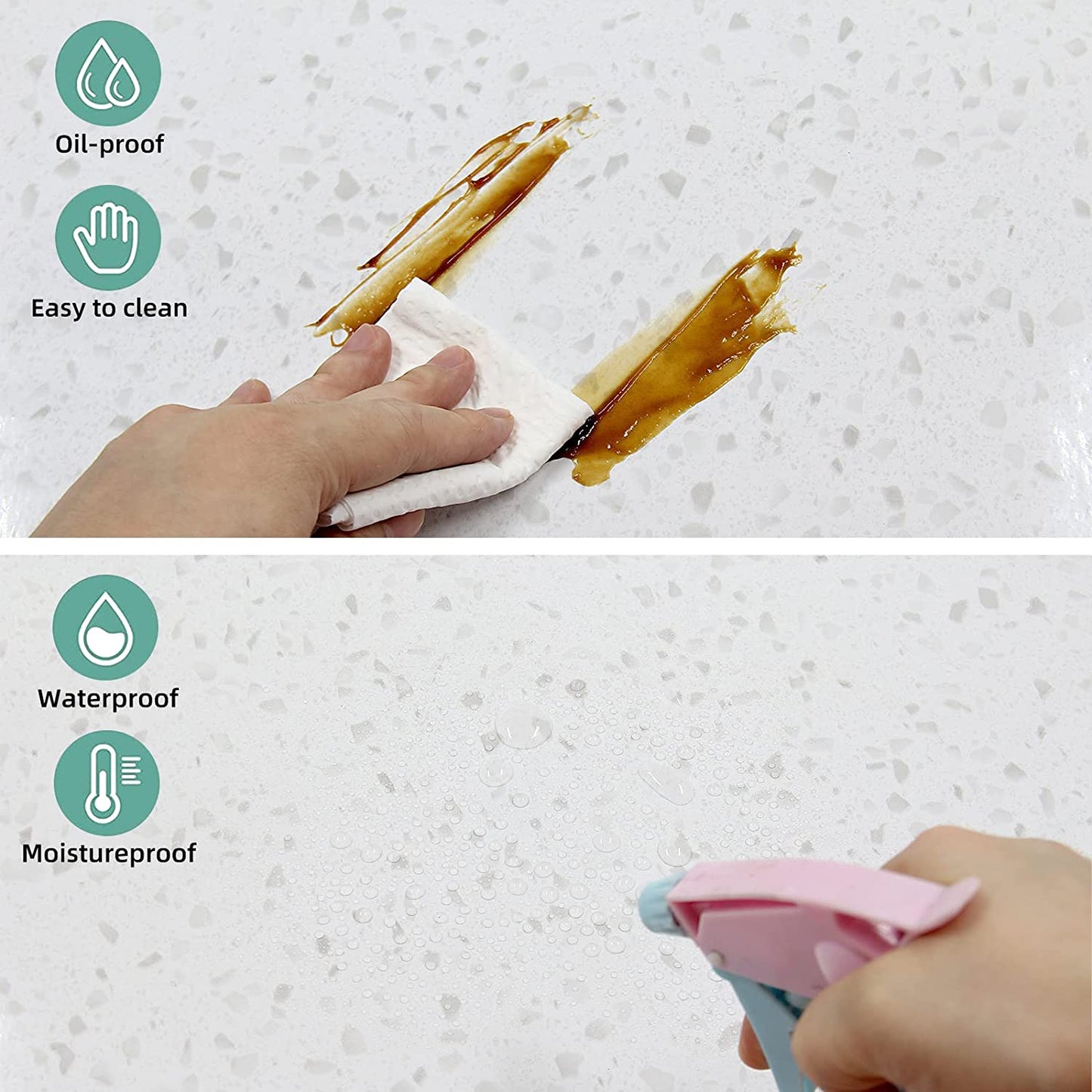 ProtectEase Selbstklebende Schutzfolie | Dekorative Folie & Oberflächenschutz | Wasserfest & abwaschbar | DIY-Folie für Möbel & Wände