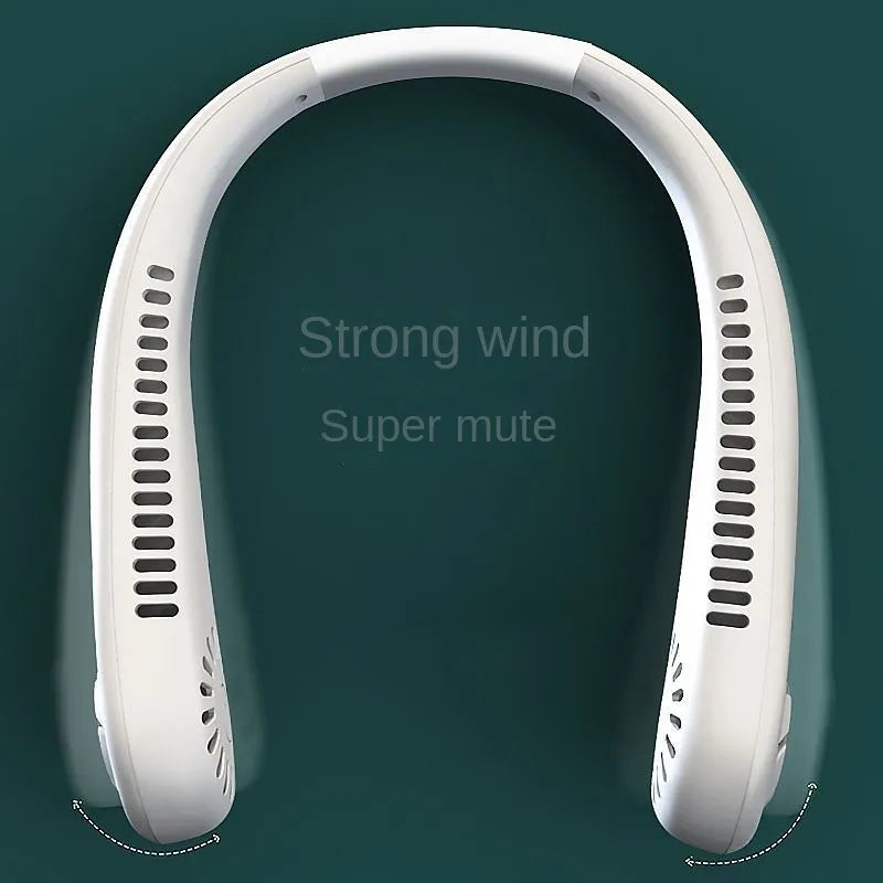 Bleib überall cool mit 1PC neuem Mini-Nacken tragbarem bladeless hängenden Nackenventilator - lange Akkulaufzeit, wiederaufladbar, 3-Geschwindigkeits-Luftkühler für den Sommer-Sport | Brehn