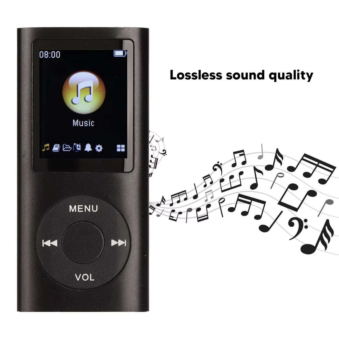 Kompakter MP3-Player mit hochauflösendem 1,8-Zoll-LCD-Display.