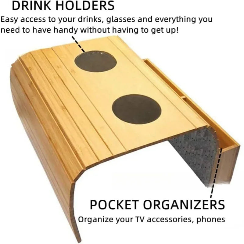 Minimalistischer Bambus-Sofa-Armlehnen-Organizer