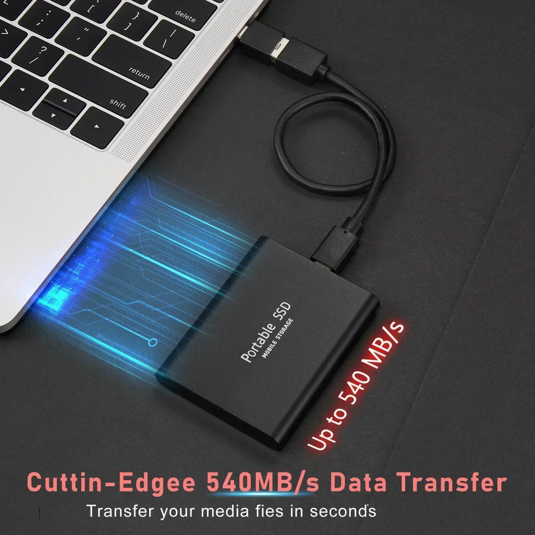Brehn | 128GB Externe SSD | USB 3.1 & USB-C High-Speed | NVMe M.2 Technologie | Stoßfestes Gehäuse aus Aluminium-Legierung | Plug & Play für PC, Mac & Mobil