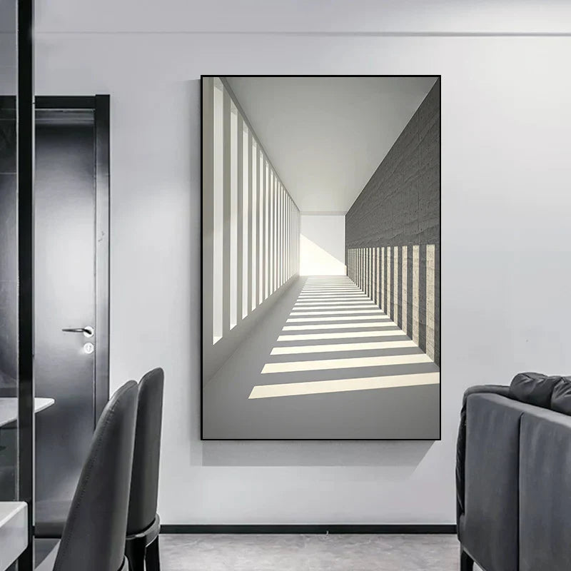 Minimalistische abstrakte architektonische Wandkunst feine Kunstleinwand Drucke Poster Bilder für moderne Apartment Wohnzimmer Büro Dekor | Brehn