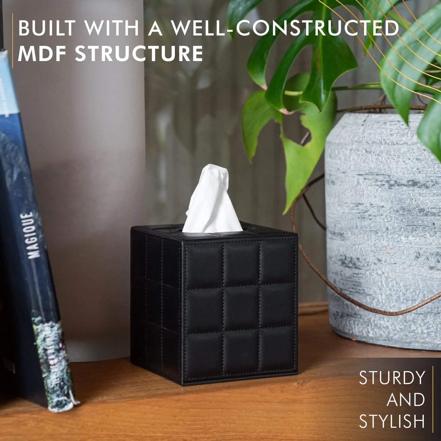 Stylische leichte Luxus-Leder-Taschentuchbox für Couchtisch Esszimmer Tisch Serviettenspender für Büro Schreibtisch Wohnzimmer Nordic Home Dekor Zubehör für modernes Wohnen | Brehn