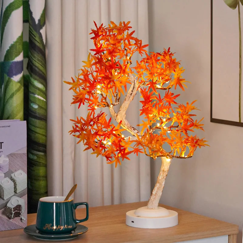 LED Ahornblatt Bonsai Baum Nachtlicht – Dekorative Tischlampe für Wohnzimmer und Schlafzimmer | Brehn