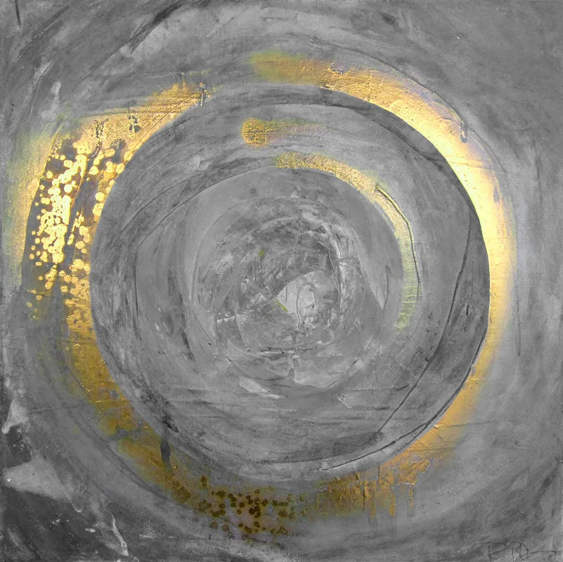 Blaue Goldene Wirbel Kreiss Wandkunst Feine Kunst Leinwanddrucke quadratisches Format Abstrakte Bilder für Wohnzimmer Schlafzimmer Home Office Kunst Dekor | Brehn