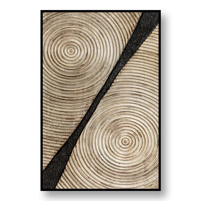 Abstrakte schwarze goldene Baumringe Wandkunst Fine Art Leinwanddrucke Licht Luxus Bilder für Wohnzimmer Foyer Eingangsbereich Empfangsraum Kunst Dekor