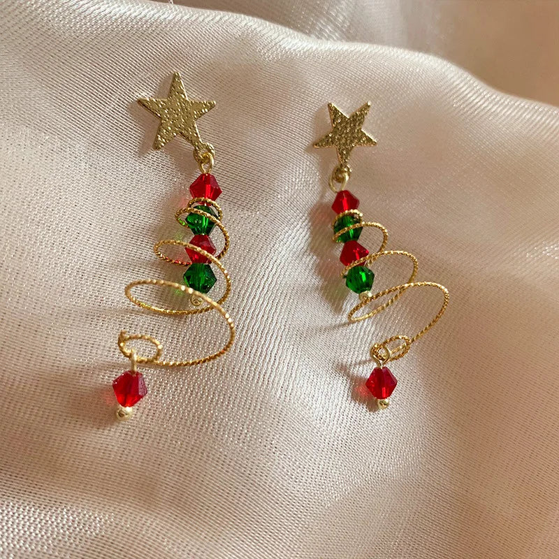 Brehn | Spiral Weihnachtsbaum Dangle Ohrringe
