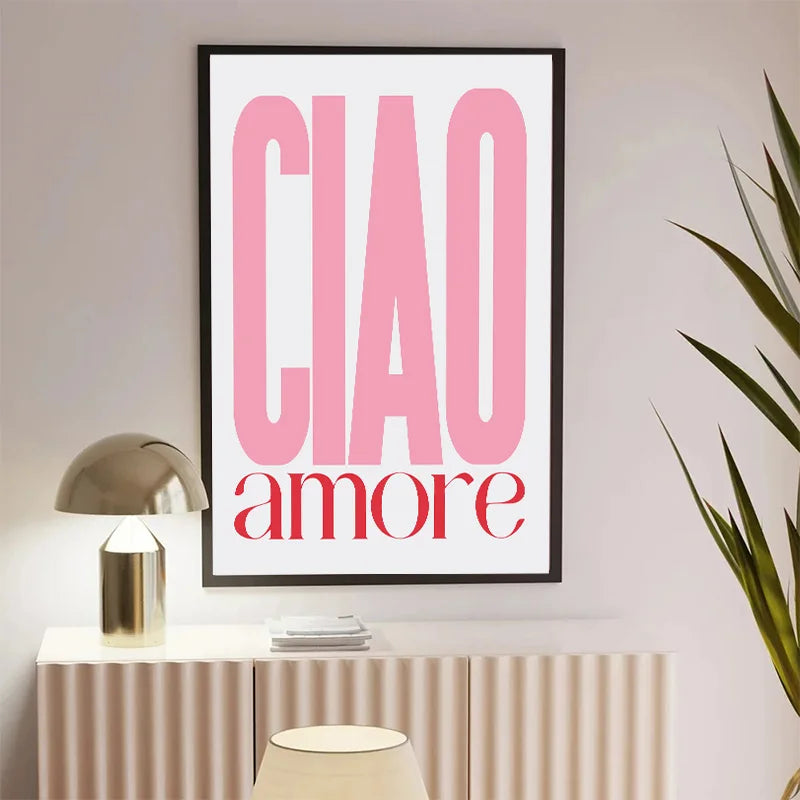 Pink Retro Liebe Zitat Wandkunst Feine Kunst Leinwanddrucke Typografische Bilder Für Schlafzimmer Wohnzimmer Hotelzimmer Modernes Apartment Wandkunst Dekor | Brehn
