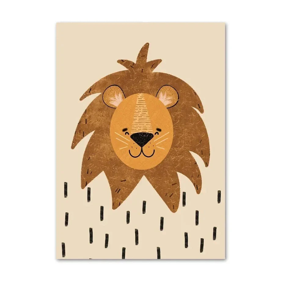 Niedliche Baby Tiere Kinderzimmer Wandkunst Illustrationen Fine Art Leinwanddrucke Gänse Maus Löwe Eisbär Poster Bilder für das Kinderzimmer Wanddekoration | Brehn