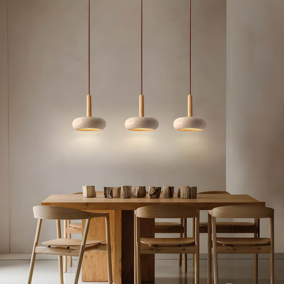Brehn | GlowStone Deckenlampe - Natürliche Travertin LED Pendelleuchte