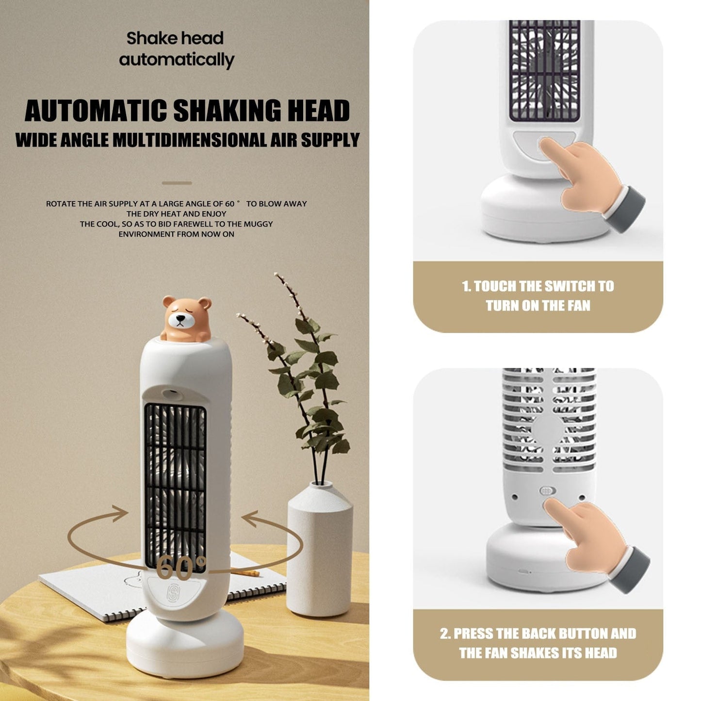 Mini Bear Air Cooler Humidifier Fan | Brehn