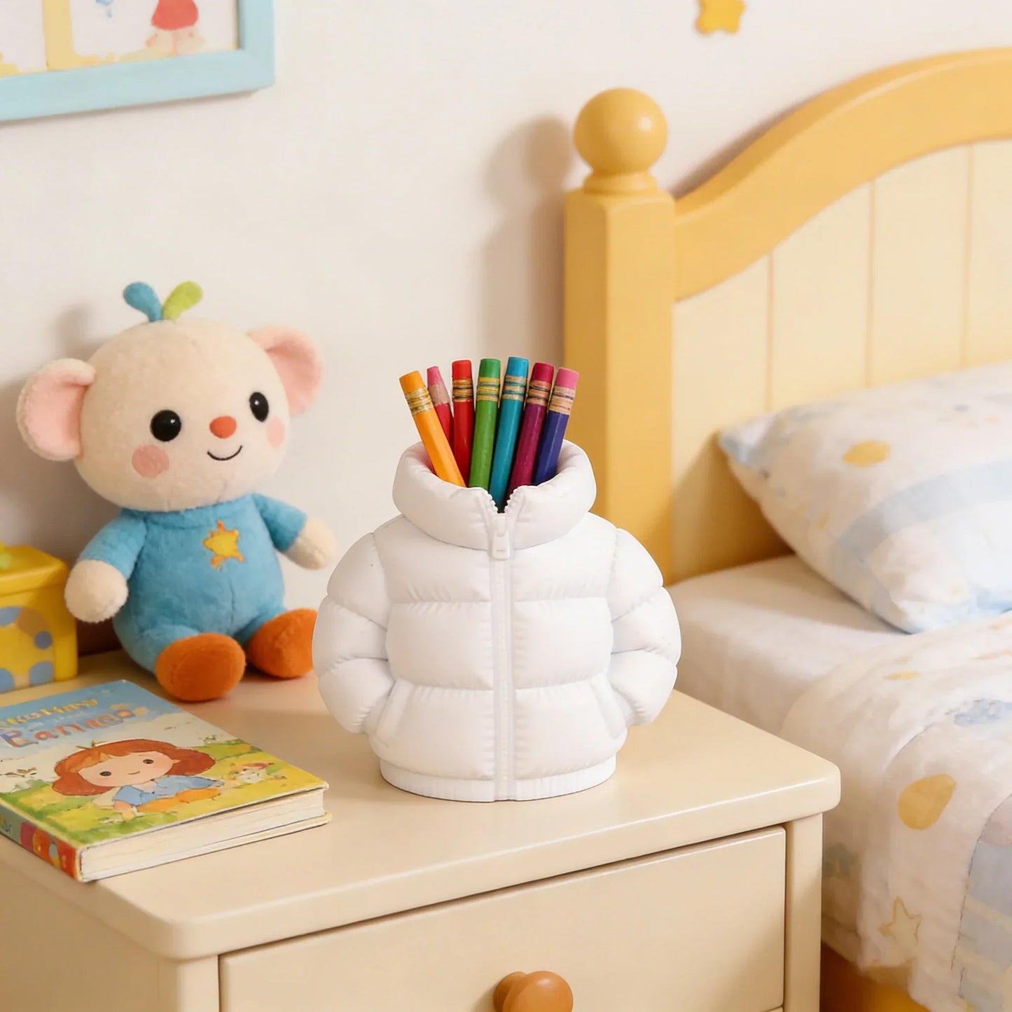 Mini Puffer Jacke Stifthalter