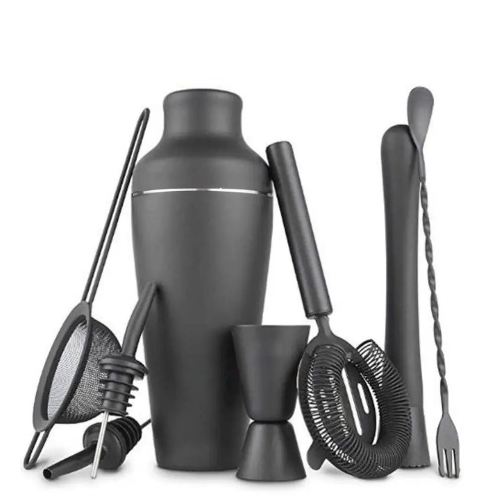 8-teiliger Premium-Matte Schwarz Cocktailshaker Set – Home Bar Essential