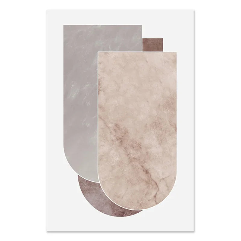 Skandinavische abstrakte graue rosa Granit Wandkunst Fine Art Leinwanddrucke Bilder für moderne Wohnung Wohnzimmer Schlafzimmer Kunstdekoration | Brehn