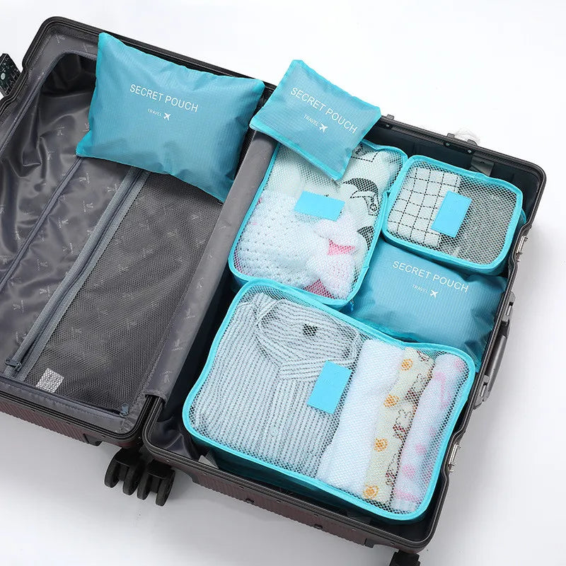 Brehn | TRAVORO Packwürfel Set | 6-teilig | Wasserdicht & Extra Volumen | Koffer Organizer für Herren