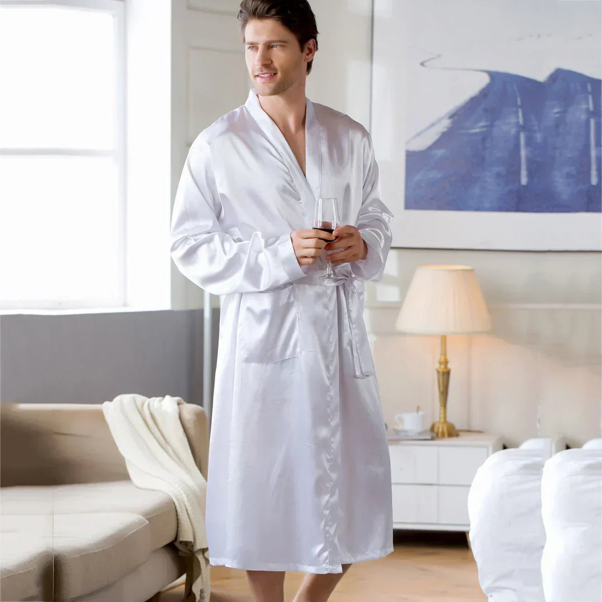 BowLift | RelaxWear Bathrobe - Elegant Satin Bathrobe for Comfort