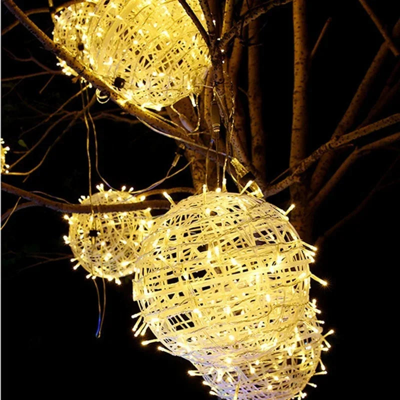 LED Rattan Kugel-Lichterkette – Dekorative Außenbeleuchtung für Garten und Partys | Brehn