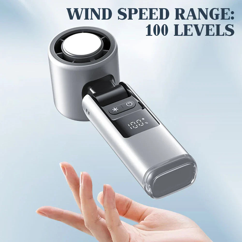 Mini-Handventilator mit 100 Windstufen und digitalem Display | Brehn