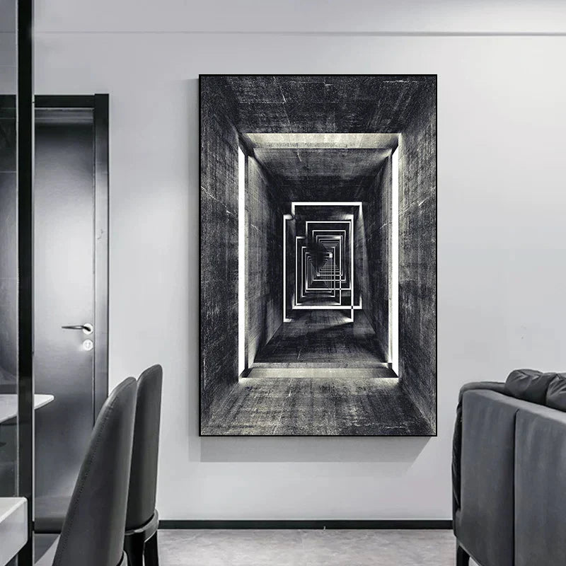 Minimalistische abstrakte architektonische Wandkunst feine Kunstleinwand Drucke Poster Bilder für moderne Apartment Wohnzimmer Büro Dekor | Brehn