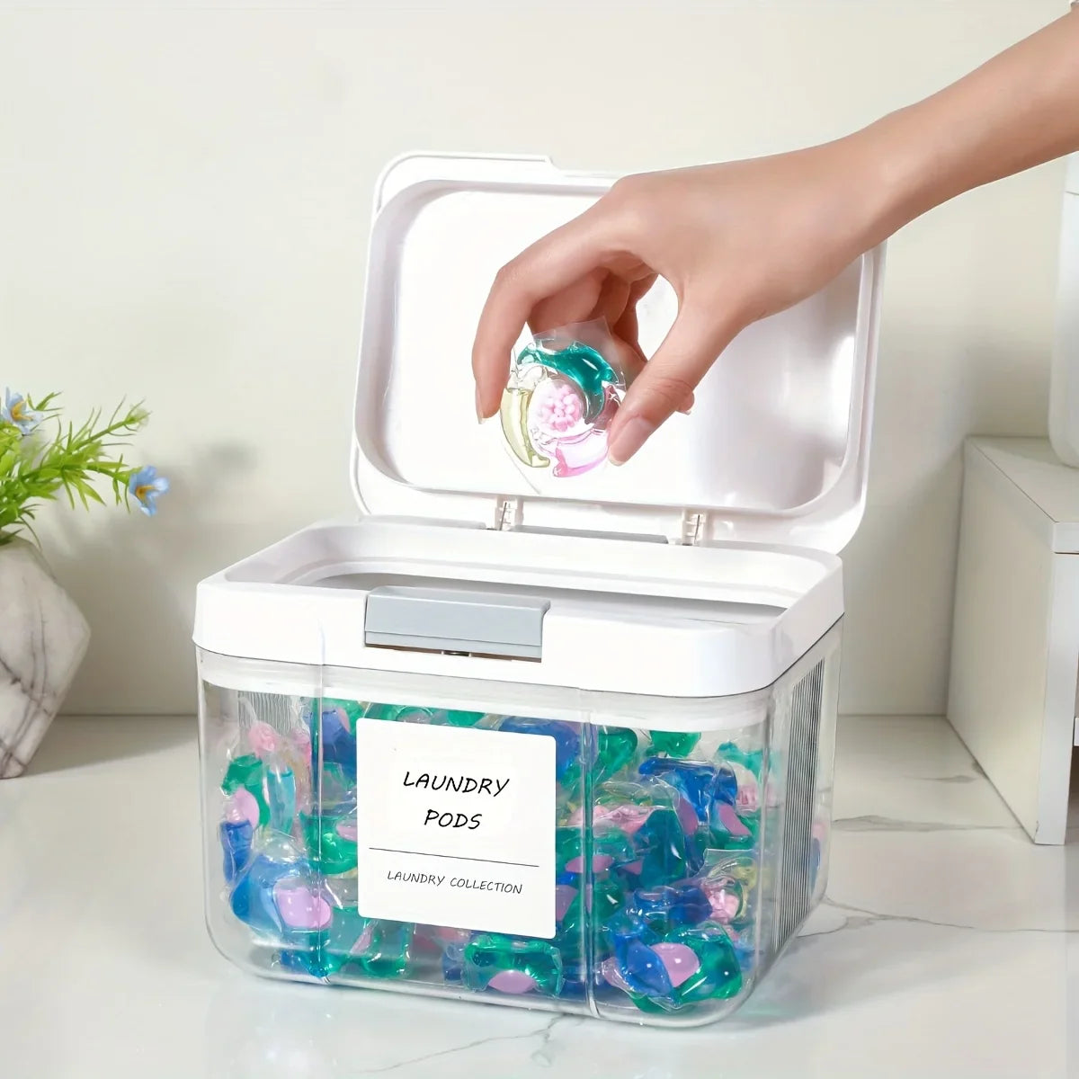 Waschmittel-Pods Aufbewahrungsbox mit Deckel | Brehn