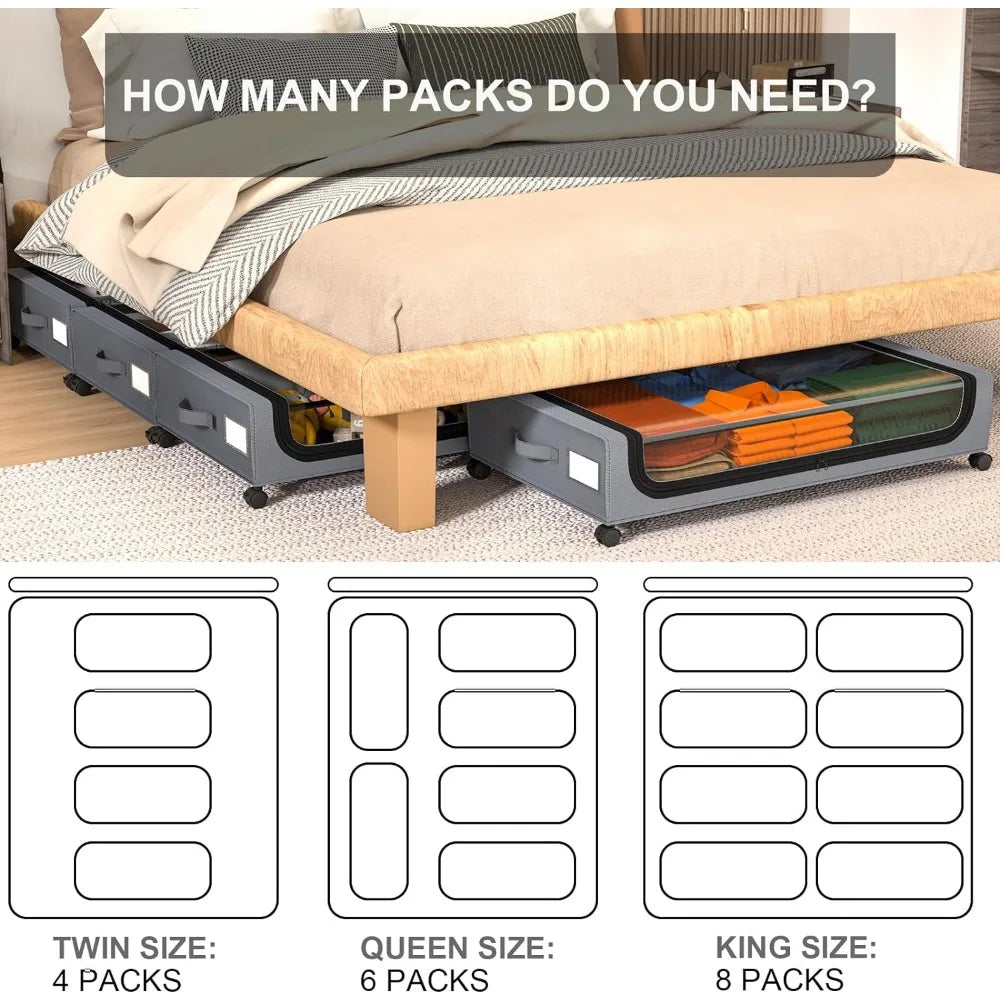 Unterbettlager Stapelbare Rollenbox Organizer | Brehn