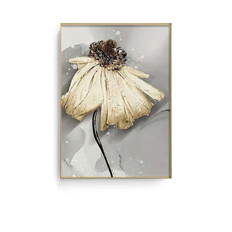 Moderne abstrakte florale Wandkunst Fine Art Leinwanddrucke blaue graue botanische Bilder für Wohnzimmer Schlafzimmer Wandkunst Dekor