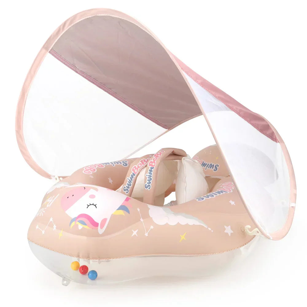 Solaboo Baby-Schwimmring | Mit UV-Schutzdach und Stütze | Aufblasbar und sicher | Ab 6 Monaten