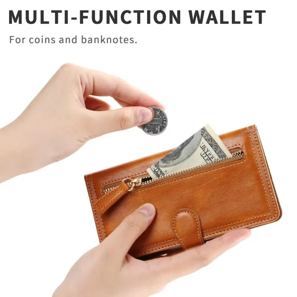 Premium-Leder-iPhone-Klapphülle mit Ständer