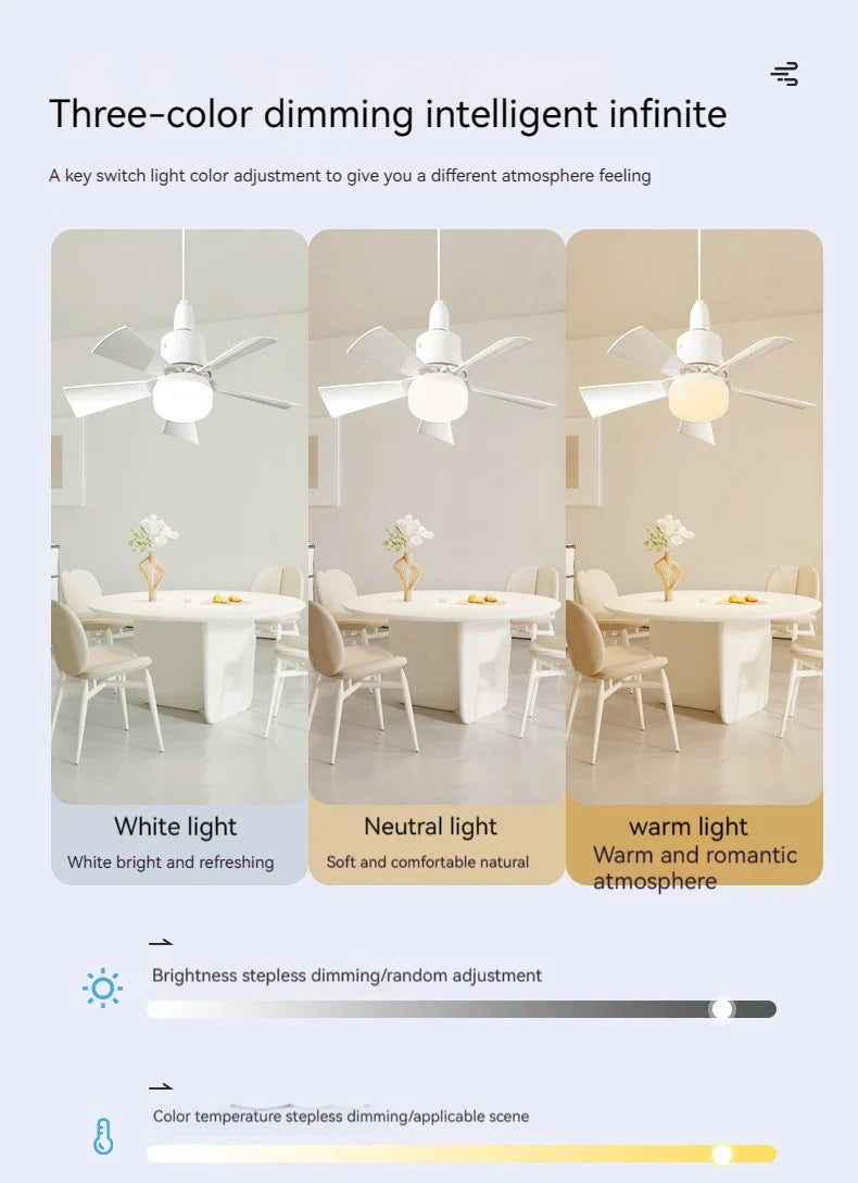 30W E27 Deckenventilator Licht mit Fernbedienung - LED Dimmfunktion, intelligenter leiser Ventilator für Schlafzimmer & Wohnzimmer | Brehn