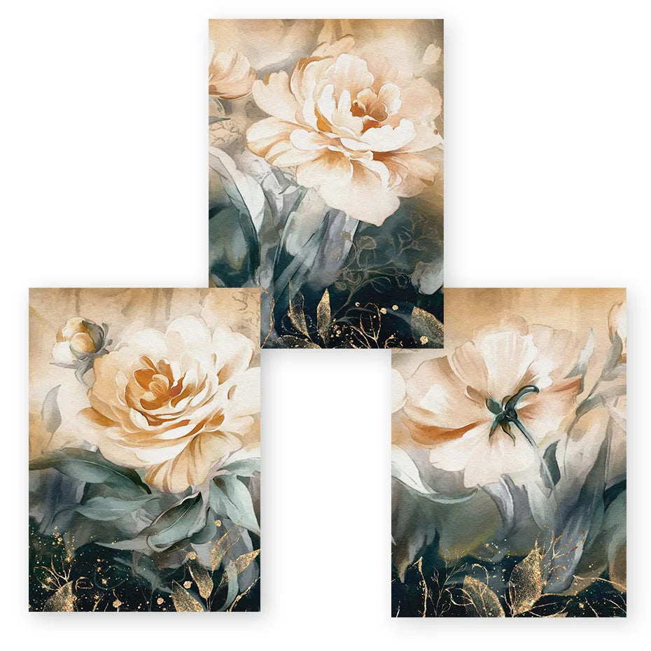 Serene Pastellblüten Florale Abstrakte Wandkunst Feine Kunst Leinwanddrucke Moderne Botanik Bilder Für Wohnzimmer Esszimmer Kunst Dekor | Brehn