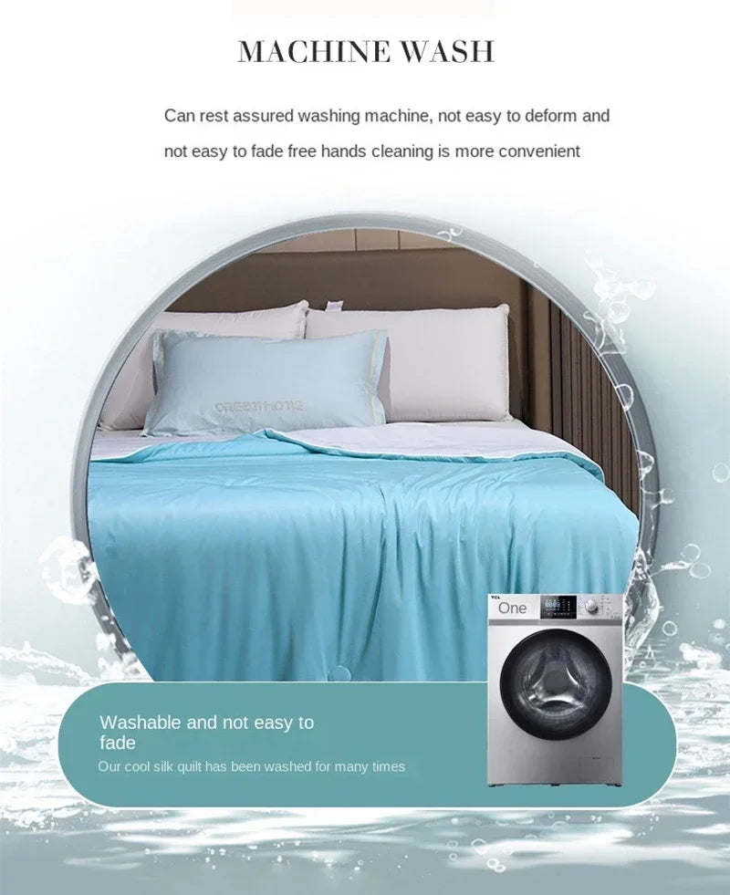 Air Condition Sommerdecke — Pure Color Eis-Seide Kühlende Decke, Leicht & Glatt Twin/Kingsize Bettdecke | Brehn