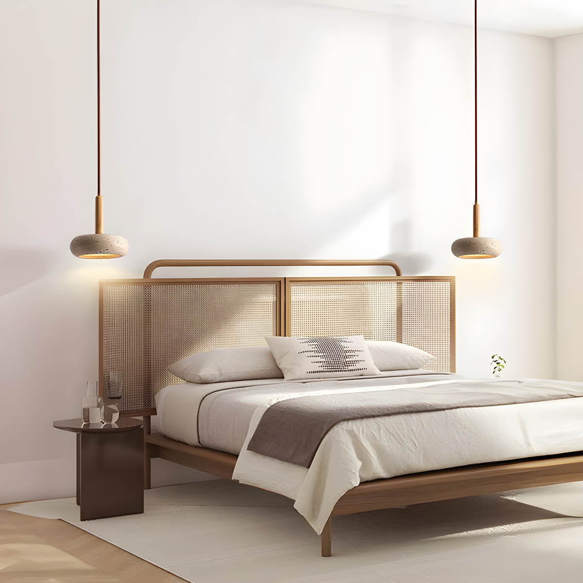 Brehn | GlowStone Deckenlampe - Natürliche Travertin LED Pendelleuchte
