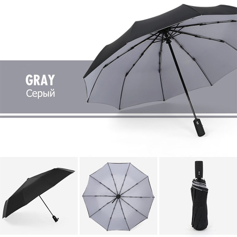 StormShield Automatik-Regenschirm – Windfester Regenschirm mit umgekehrtem Schließmechanismus
